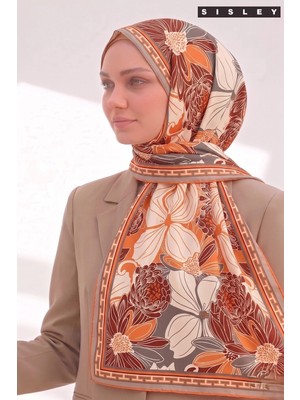 Sisley Esila Desenli Şal S-S-2010 Kiremit