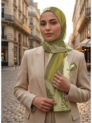 Benetton Sıena Desenli Eşarp B-E-1002 Haki