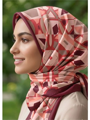 Benetton Sıena Desenli Eşarp B-E-1003 Bordo