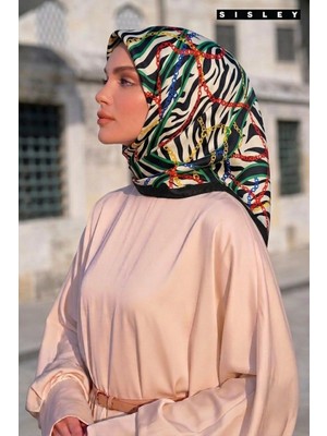 Sisley Elisa Desenli Eşarp S-E-2007 Siyah