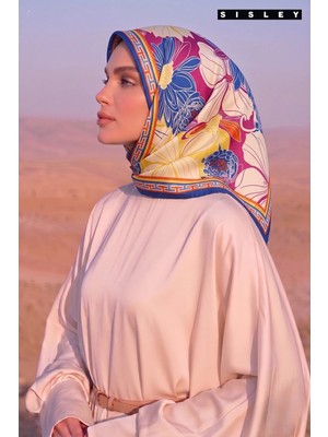 Sisley Elisa Desenli Eşarp S-E-2002 Mavi