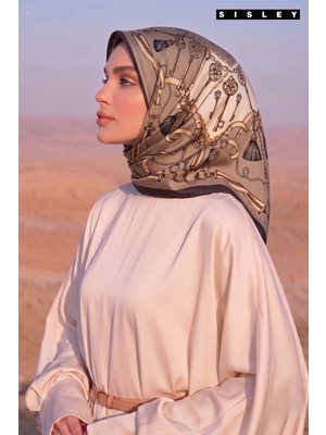 Sisley Elisa Desenli Eşarp S-E-2003 Vizon