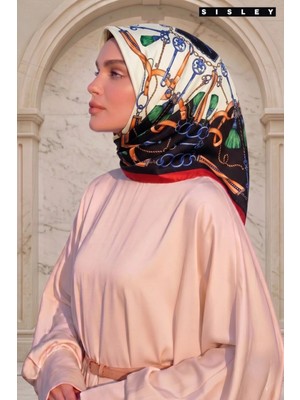Sisley Elisa Desenli Eşarp S-E-2003 Kırmızı