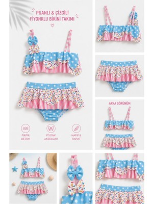 Bilge Trend Kız Çocuk Cup Cake Konseptli Fırfırlı Bikini Takımı