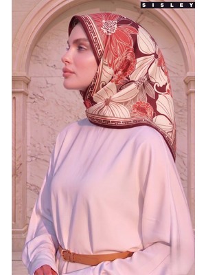 Sisley Elisa Desenli Eşarp S-E-2002 Bordo
