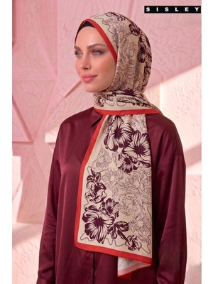 Sisley Esila Desenli Şal S-S-2013 Bordo