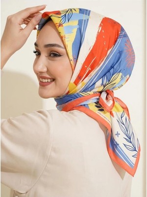 Benetton Sıena Desenli Eşarp B-E-1002 Turuncu