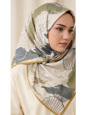 Benetton Sıena Desenli Eşarp B-E-1006 Hardal