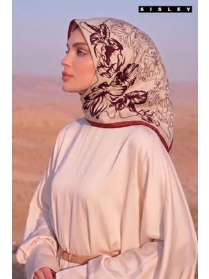 Sisley Elisa Desenli Eşarp S-E-2005 Bordo