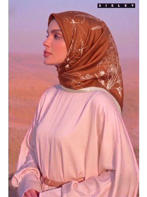 Sisley Saten Kadın Ipek Eşarp S-E-2032 Kiremit