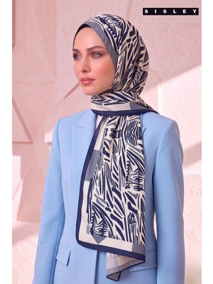 Sisley Esila Desenli Şal S-S-2012 Lacivert