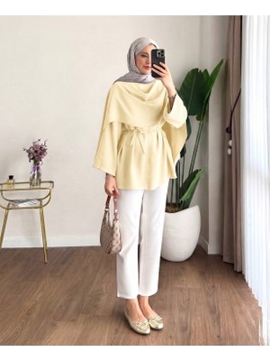 Trendparis Pelerin Yaka Bluz Sarı