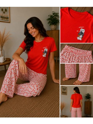 Kadın Pijama Takımı Kısa Kollu