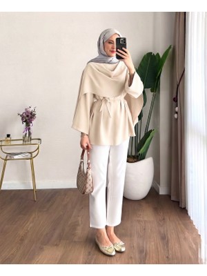 Trendparis Pelerin Yaka Bluz Ekru