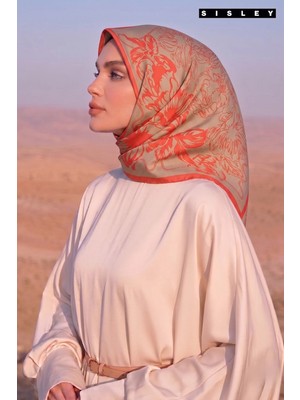 Sisley Elisa Desenli Eşarp S-E-2005 Vizon