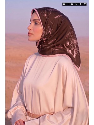 Sisley Saten Kadın Ipek Eşarp S-E-2032 Bordo