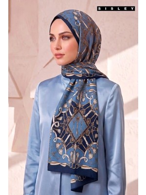 Sisley Esila Desenli Şal S-S-2011 Indigo