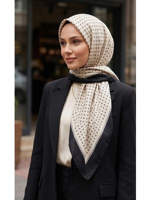 Benetton Sıena Desenli Eşarp B-E-1001 Siyah