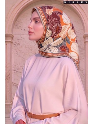 Sisley Elisa Desenli Eşarp S-E-2002 Kiremit