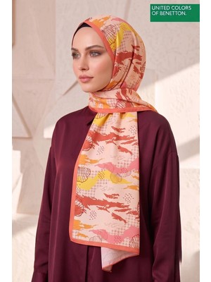 Benetton Fiore Desenli Şal B-S-1010 Somon