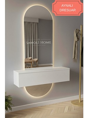 Empressco Şık ve Modern Lotus Aynalı Dresuar, 80 Cm, Ev Dekorasyonu Için Ideal