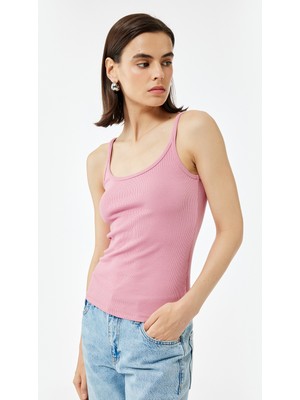 Koton Slim Fit Pamuklu U Yaka Ince Askılı Fitilli Atlet Tişört