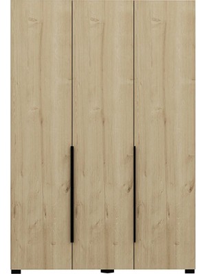 Minar Mobilya Gina 3 Kapaklı Gardırop Meşe 135X52X200 cm