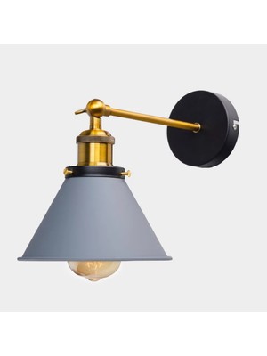 Rsylight Rys Retro Metal Gri Dekoratif Mafsallı Rustik Duvar Aplik