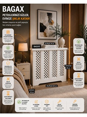 Empressco Beyaz Pera Model Dresuar, Petek Kaplama, Iç Ölçü 76 Cm, Dış Ölçü 80 cm