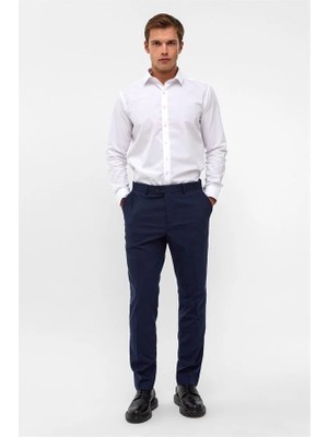 Süvari Lacivert Slim Düz Klasik Pantolon