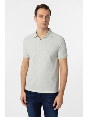 Süvari Yeşil Slim Düğmeli Polo Yaka Tişört