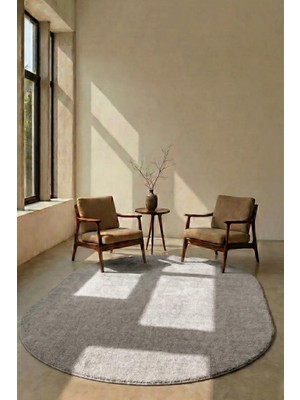 Halı Special Oval Mest Gri Premium Kadifemsi Halı Oturma Odası-Salon-Mutfak-Kaymaz Taban -Yıkanabilir-Modern