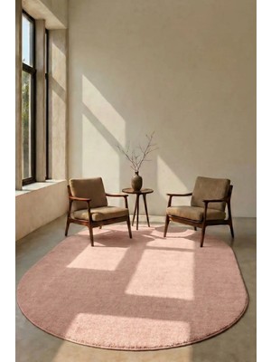 Halı Special Oval Mest Pembe Premium Kadifemsi Halı Oturma Odası-Salon-Mutfak-Kaymaz Taban -Yıkanabilir-Modern