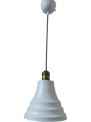 Rsylight Rys Retro Metal Eskitme Duylu Beyaz Içi Beyaz Tekli Sarkıt Avize Çap.27 cm