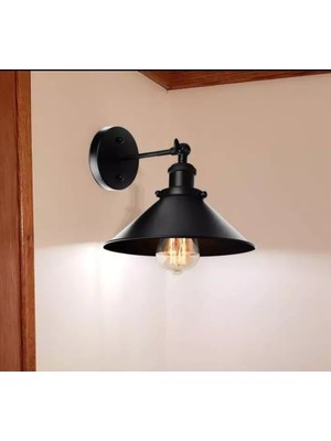 Rsylight Rys Retro Metal Dekotatif Siyah Rustik Mafsallı Duvar Aplik