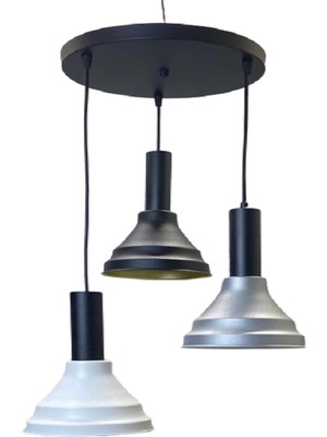 Rsylight Dylight Vina Retro Metal Dekoratif 3 Lü Modern Rustik Sarkıt Avize Çap :30 cm