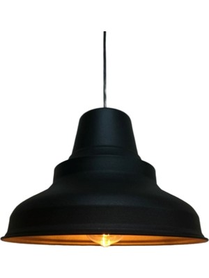 Rsylight Retro Metal Sarkıt Avize Rustik Tekli Sarkıt Siyah Cafe Mutfak Aydınlatma