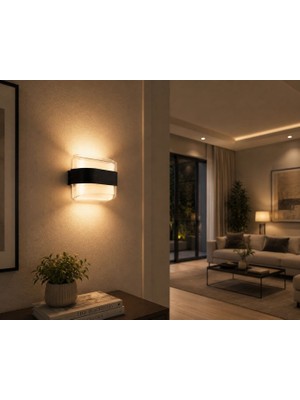 Aplix Aplıx Elera AP-3050 Radar Sensörlü LED Duvar Apliği 3200K Sıcak Beyaz Iç ve Dış Mekan Modern Aplik