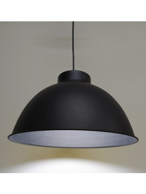 Rsylight Retro Metal Sarkıt Avize Rustik Tekli Sarkıt Siyah Içi Beyaz