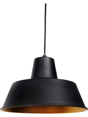Rsylight Retro Siyah Içi Sarı Metal Sarkıt Avize