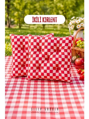 Sleep Garden Çok Amaçlı Kırlent Pofuduk Minder Pötikareli 45X45 2'li