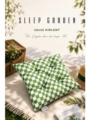 Sleep Garden Çok Amaçlı Kırlent Pofuduk Minder Pötikareli 45X45 Yeşil