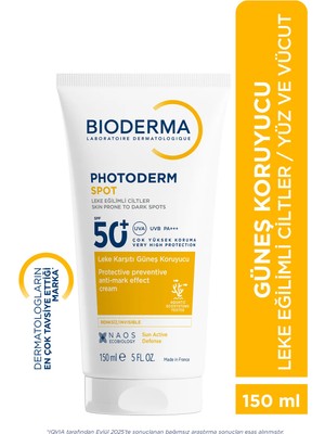 Bioderma Photoderm SPOT SPF50+ Yüksek Korumalı Yüz ve Vücut Güneş Kremi 150 ml