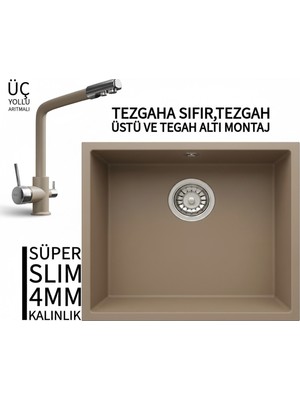 Real Stone Realstone Steep 50 Cappuccino Granit Evye & Abant Cappuccino Uyumlu Batarya Seti