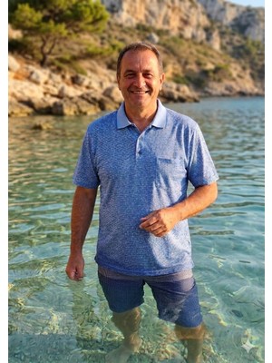 KMK Kombin Baba Klasik Kesim Cepli Büyük Beden Polo Yaka Rahat Kesim Düğmeli Erkek Tişört