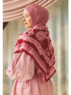 Fresh Scarfs Eternal Love Desen Floş Viskon Eşarp Pink Rose