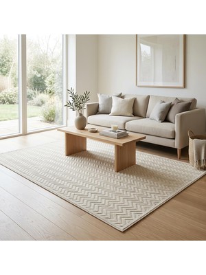 Giza Home Matcha Yumuşak Peluş Dokulu Bej Çocuk Odası Oturma Odası Salon Mutfak Halısı K072A_FL26