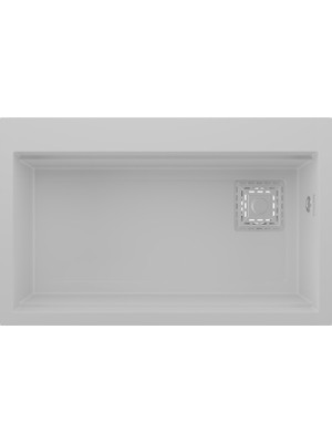 Real Stone Realstone Likya Granit Evye 755X470 mm Fonksiyonel Mutfak Evyesi - Realstone Likya Beyaz