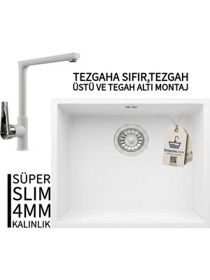 Real Stone Realstone Steep 50 Beyaz Granit Evye & Vesta Beyaz Uyumlu Batarya Seti