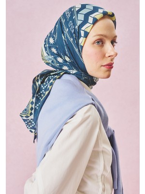 Fresh Scarfs Little Love Dream Desen Floş Viskon Eşarp Ocean Blue